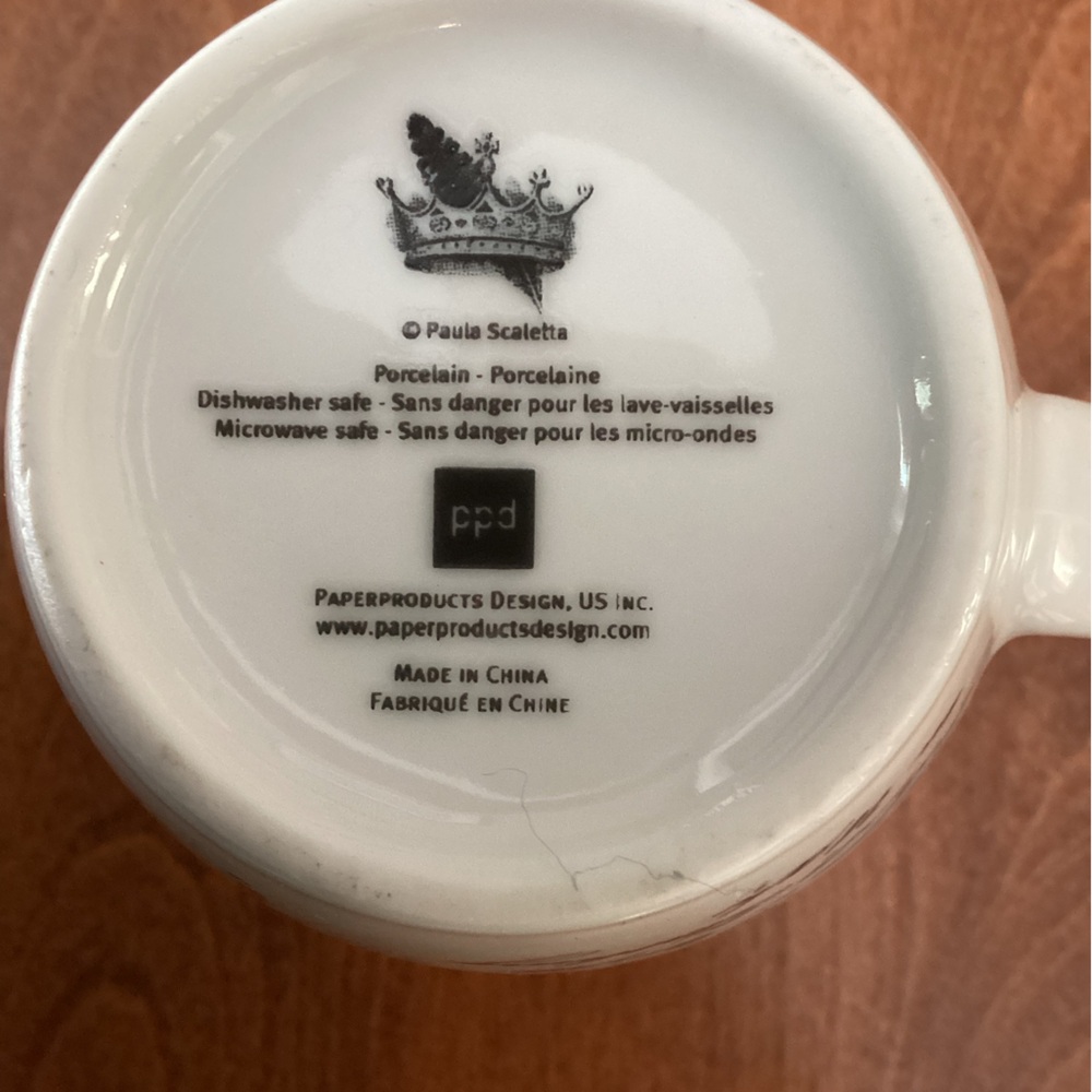 ⚜️ PARIS Mug Set by artist Paula Scaletta NWOT set of 2 15 oz cups coffee tea - Picture 6 of 7